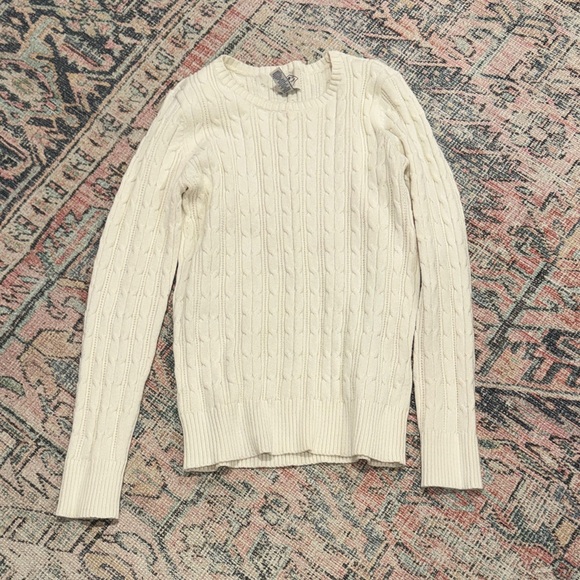 St. John's Bay Sweaters - St. John's Bay Cream Cable Knit Sweater